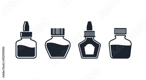 Ink Bottle Line art contemporary color design