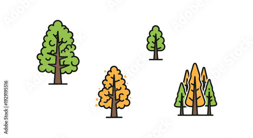 Larch tree Line art creative bold tone vector