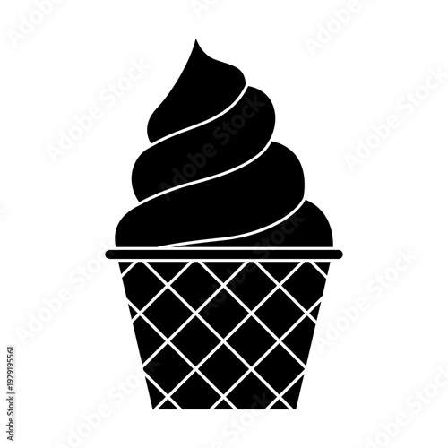Ice cream vector icon. Waffle cone illustration sign. Ice lolly symbol. Frozen juice logo.