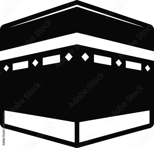 A black and white image of the kaaba in mecca