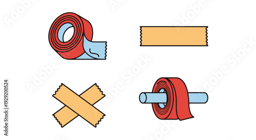 Insulation Tape Line soft tone color illustration