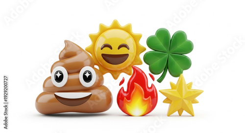 Collection of various emoji symbols representing different concepts and ideas in a vibrant display.