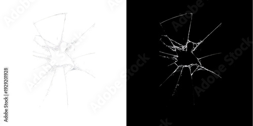Fotografie Cracked Glass Explosion Shards Transparent PNG Effect