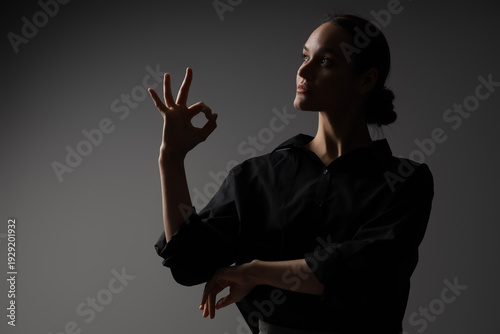 Silhouette of businesswoman...