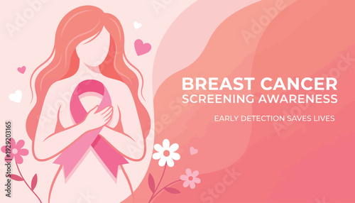 Breast cancer screening awareness illustration