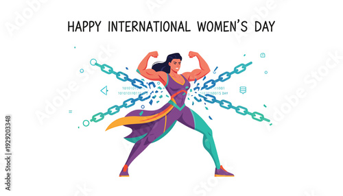 Empowered woman breaking free on international women's day