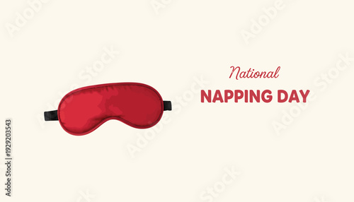 National napping day with a red sleep mask