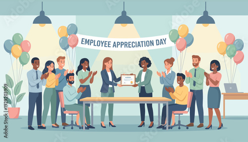 A group of people celebrating employee appreciation day