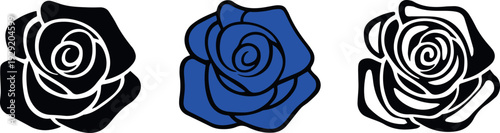 Rose stencil and silhouette set for cut files