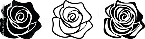 Rose emblem set for logo and branding