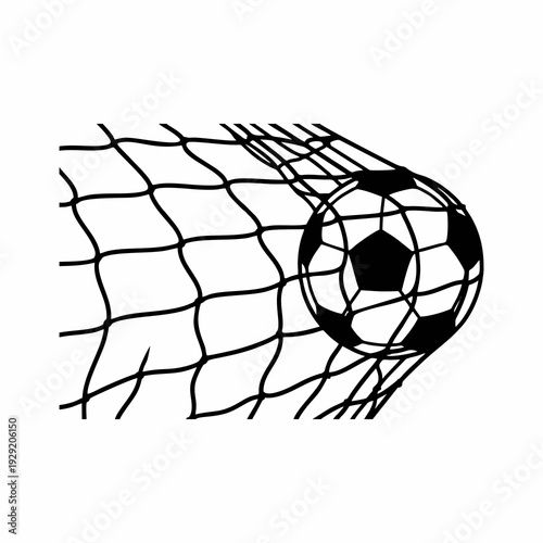 Soccer Ball Hitting the Back of the Net Goal Silhouette