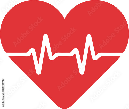 Heart with ECG line for heart disease awareness