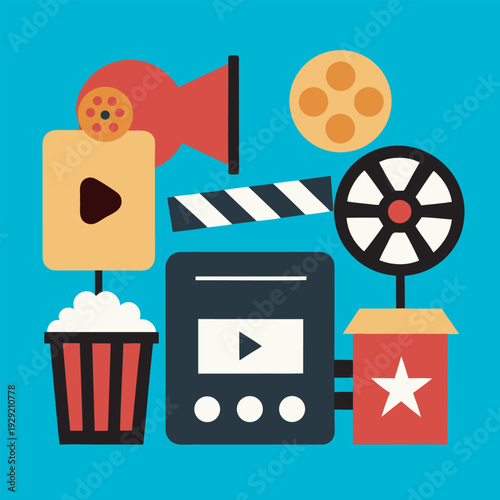 movie camera and film reel