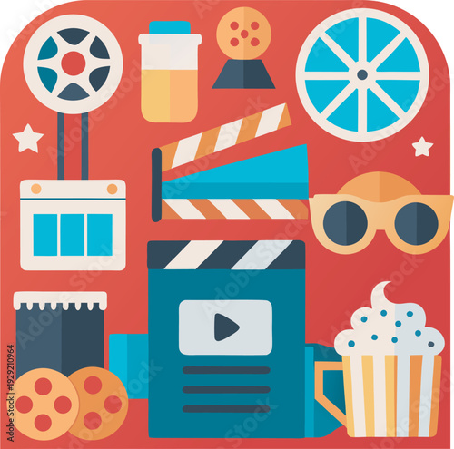 set of cinema icons