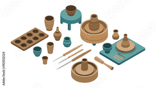 Pottery making tools and equipment for ceramics and clay modeling