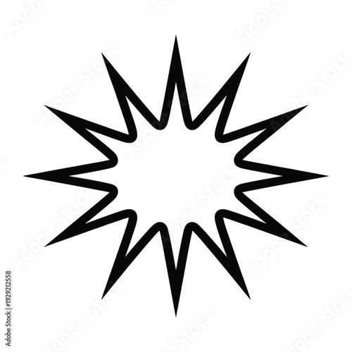 Explosive Burst Icon: A dynamic, black icon of an explosive burst, a symbol of impact and energy, set against a contrasting background.