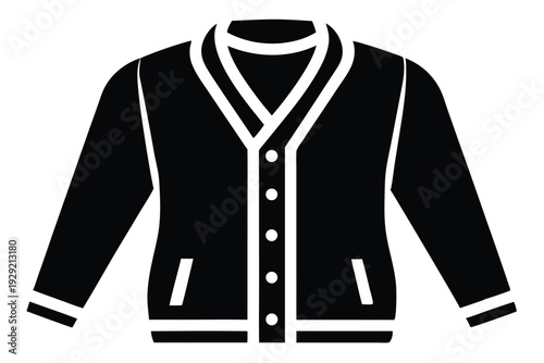 cardigan silhouette line art vector illustration