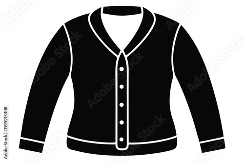 cardigan silhouette line art vector illustration