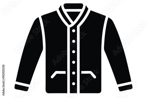 cardigan silhouette line art vector illustration