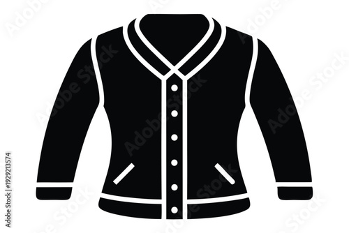 cardigan silhouette line art vector illustration