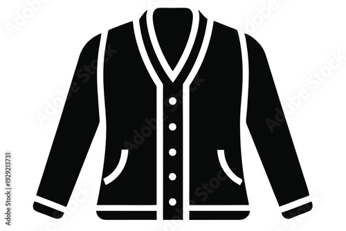 cardigan silhouette line art vector illustration