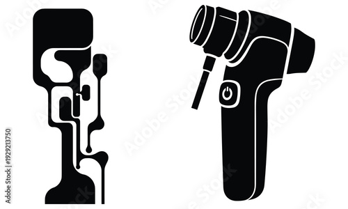 Digital medical diagnostic tool and abstract circuit pattern for healthcare technology