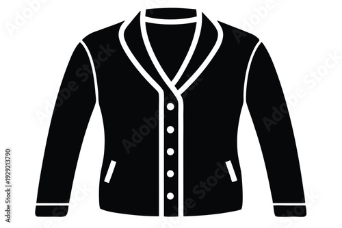 cardigan silhouette line art vector illustration