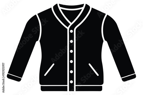 cardigan silhouette line art vector illustration
