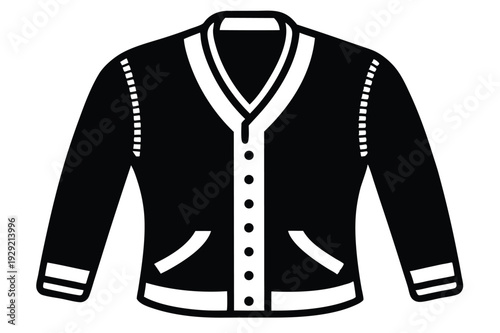 cardigan silhouette line art vector illustration
