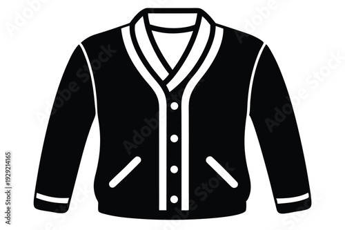 cardigan silhouette line art vector illustration