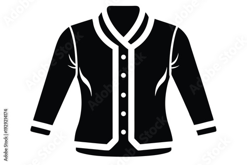 cardigan silhouette line art vector illustration