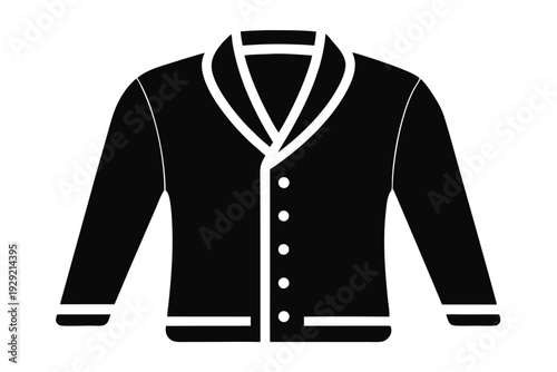 cardigan silhouette line art vector illustration
