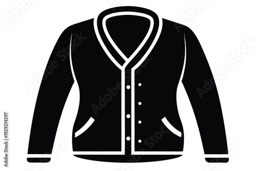 cardigan silhouette line art vector illustration