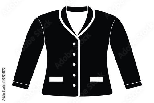 cardigan silhouette line art vector illustration