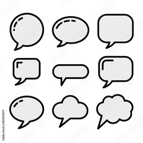 Conversational Canvases: A collection of various speech bubble forms, each designed to capture the essence of communication. Representing diverse thoughts and ideas.