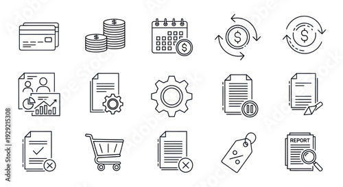 Business and finance icons set