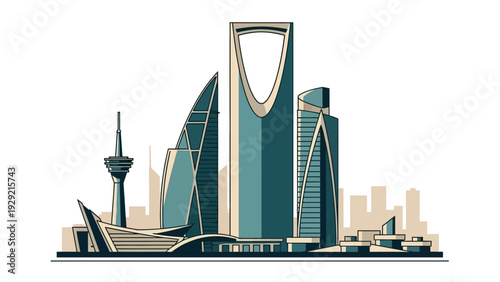Riyadh skyline with modern architecture.
