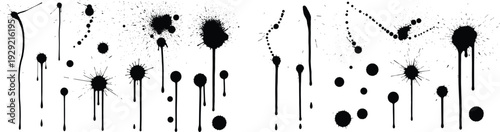 Ink splatter art design with text element