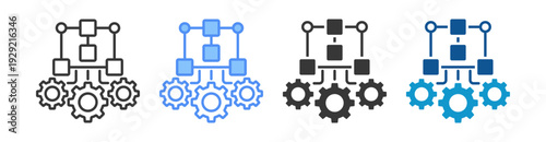Process Architecture Icon Set Multiple Style Collection