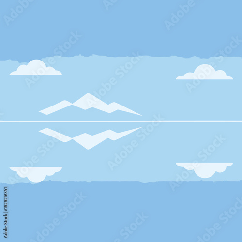 Bolivia Salt Flats Minimal Landscape Vector Design