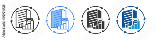 Business Evolution Icon Set Multiple Style Collection