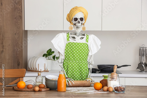 Human skeleton model dresse...