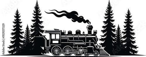 Mega collection of black and white vector silhouettes featuring ninjas farm life scenes architectural staircases and vintage steam locomotive trains for creative design