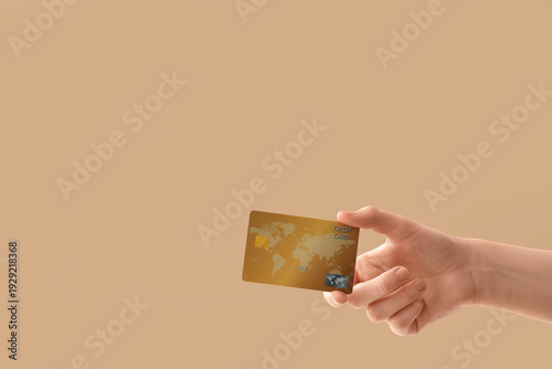 Female hand with credit car...