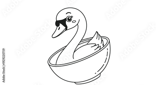 Swan in a Nesting Bowl