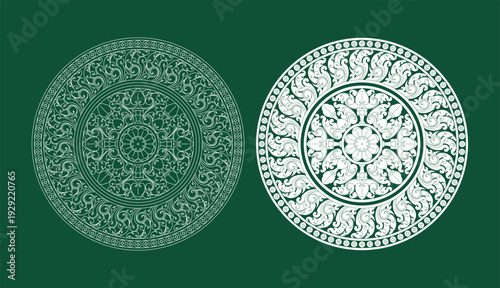 Khmer round shape art drawing