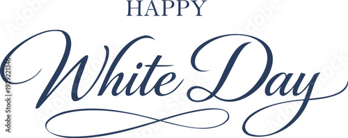 Happy white day elegant calligraphy on transparent background