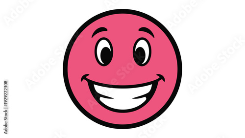 Radiant Joy: A simple yet vibrant pink smiley face radiates pure happiness and positivity, perfectly capturing a moment of unadulterated cheerfulness.