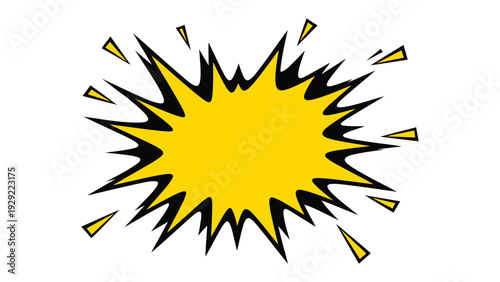 Explosive Burst: A vibrant yellow starburst illustration emanates energy and excitement, perfect for conveying dynamic concepts and eye-catching design.