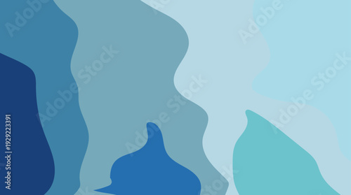 Abstract blue background vector illustration featuring isolated white silhouette icons of a glass of water and a glass of wine as a graphic object